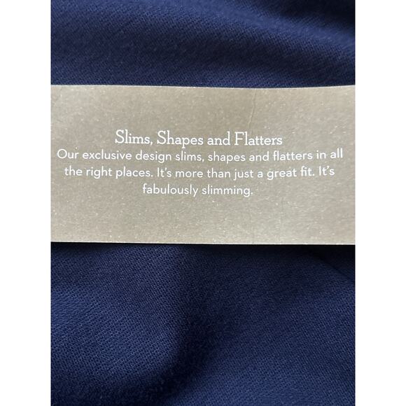 Chico’s Fabulously Slimming Pants Navy Blue Size 6 Short Ponte Knit Slim NWT - Picture 6 of 9